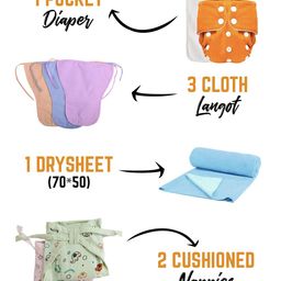 Moms Home Infant Kids Set Of 7 Baby Care Nappy Combo-30
