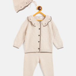 JWAAQ Girls Self Design Long Sleeves Sweater With Jogger-14
