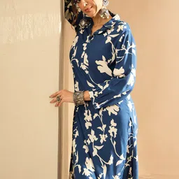 Indo Era Women Floral Printed Regular Kurta with Trousers-58