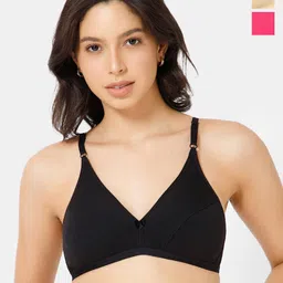 intimacy LINGERIE Pack of 3 Medium Coverage All Day Comfort Cotton Plunge Bras-picture-12