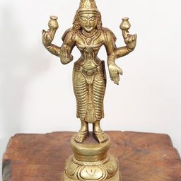 Exotic India Gold Toned Religious Armed Lakshmi Idol Showpiece-image-47