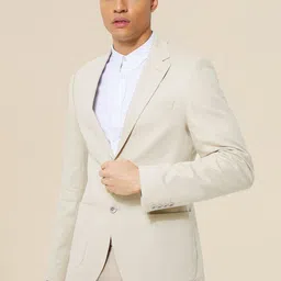 boohooMAN Skinny Fit Single Breasted Textured Blazer-image-6