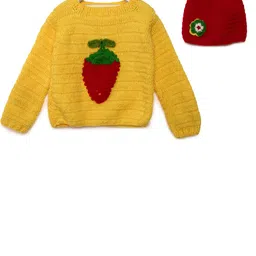 CHUTPUT Kids Yellow & Red Embroidered Pullover Sweater-34