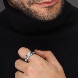 Bold by Priyaasi Men Silver-Plated Adjustable Finger Rings-image-18
