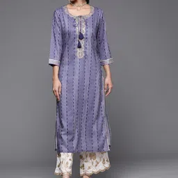 Varanga Women Blue & White Bandhani Printed Kurta-image-78