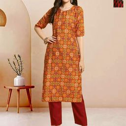 Moda Rapido Pack of 2 Printed Straight Kurta with Trousers-picture-38
