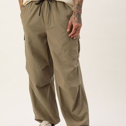 Bene Kleed Unisex Parachute Fit Cotton Cargos Trousers-image-28