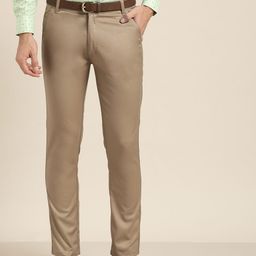 SOJANYA Men Beige Smart Regular Fit Solid Formal Trousers-image-77