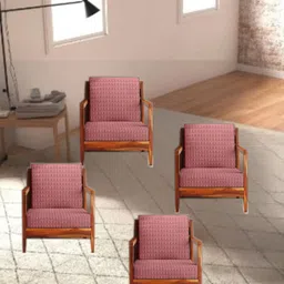Aura Pink Stretchable Solid Pack of 4 Sofa Slipcovers-image-96
