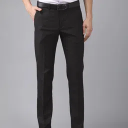 Arrow Men Black Textured Tailored Fit Formal Trousers-image-128