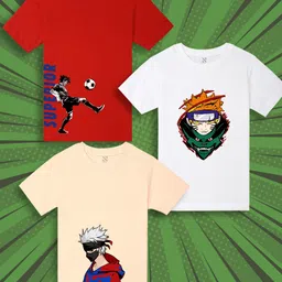 NUSYL Boys Pack Of 3 Basketball & Text Printed T-shirts-image-8