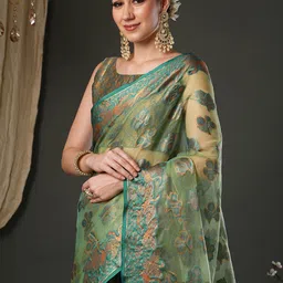 Saree mall Woven Design Zari Organza Banarasi Sarees-picture-46