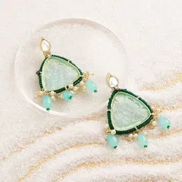 Zaveri Pearls Gold-Plated Contemporary Drop Earrings-70