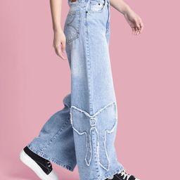 Bene Kleed Women Wide Leg High-Rise Light Fade Jeans-picture-14