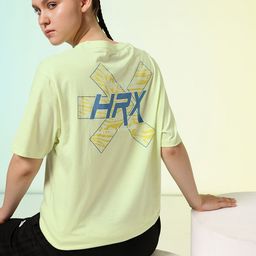 HRX by Hrithik Roshan Lifestyle Brand Logo Printed Oversized Pure Cotton T-shirt-image-24