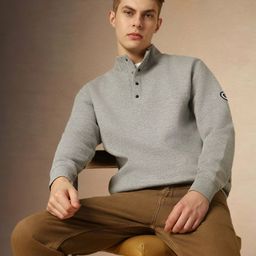 Dennis Lingo Relaxed Fit Mock Collar Pullover Sweatshirt-picture-1