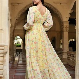 Miss Chase Floral Print Chiffon Fit & Flare Maxi Dress-image-17