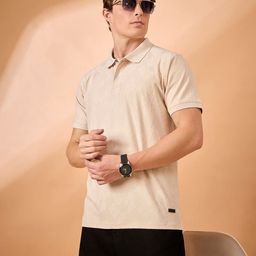 Club York Men Self Design Polo Collar Cotton T-shirt-picture-0