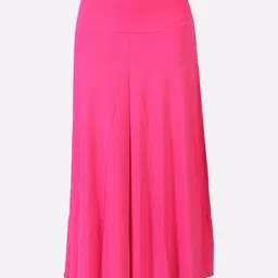 LAASA SPORTS Women Pink Solid Flared Long Maxi Skirt-image-43
