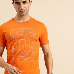 Being Human Brand Logo Printed Pure Cotton Slim Fit T-shirt-picture-43