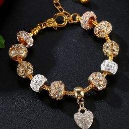 Yellow Chimes Gold-Plated Handcrafted Charm Bracelet-10