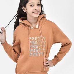 Crimsoune Club Girls Embelished Sequined Hooded Cotton Pullover-image-41