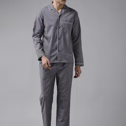 English Navy Men Checked Night Suit-image-39