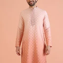 KISAH Men Ethnic Motifs Embellished Mirror Work Kurta-image-87