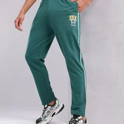 HRX by Hrithik Roshan Men Typography Print Lifestyle Track Pants with Side Stripes-image-96
