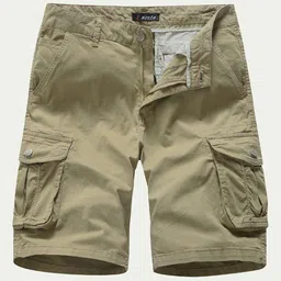 L'monte Men Regular Fit Mid-Rise Pure Cotton Cargo Shorts-picture-48