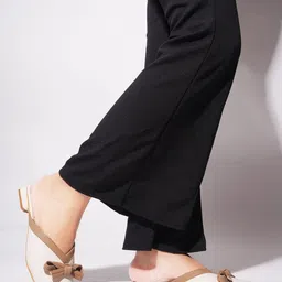 TRYME Women Slip-On Pointed Toe Mules with Bows Flats-97