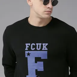French Connection Men Black Brand Logo Printed Sweatshirt-image-90