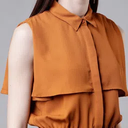 Tokyo Talkies Women Tan Brown Solid Basic Jumpsuit image 4