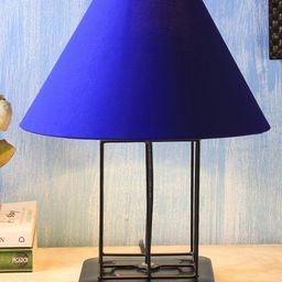 Devansh Blue Solid Traditional Frustum Table Lamp image 5