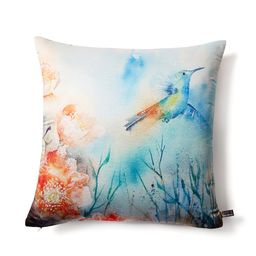 HOUZZCODE Multicoloured Set of 2 Printed Double-Sided 16'' x 16'' Square Cushion Covers image 4