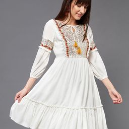 Miss Chase Tie-Up Neck Sequinned Floral Dress-picture-24