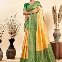 KALINI Woven Design Zari Silk Blend Kanjeevaram Saree-image-52