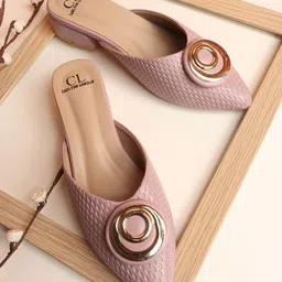 Carlton London Textured Party Block Mules with Buckles image 2
