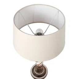 Homesake Off-White Solid Handcrafted Bedside Standard Table Lamp with Shade image 3