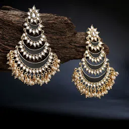 LAIDA Gold-Plated Crescent Shaped Drop Earrings-image-5