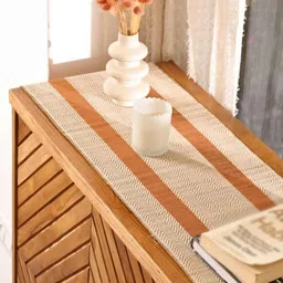Peepul Tree Rust & Off White Natural Grass Table Runner image 5