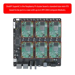 DeskPi Super6C Cluster Mini-ITX board for Raspberry Pi CM4 & CM5 image 2