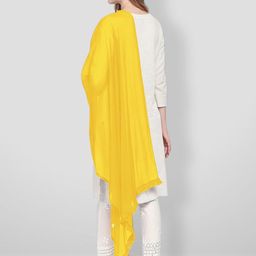Dupatta Bazaar Yellow Solid Dupatta image 4
