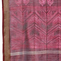 Taavi Abstract Printed Chanderi Dupatta with Zari image 4