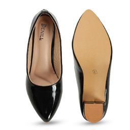 Denill Black Pointed Toe Block Pumps image 2