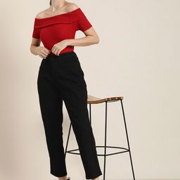 HERE&NOW Women Mom Fit High-Rise Stretchable Jeans-image-53