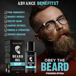 MANCODE Cedar Wood & Rosemary Beard Growth Oil - 60ml image 3