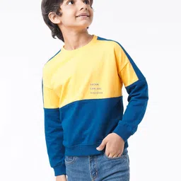 Ed-a-Mamma Boys Navy Blue Colourblocked Sweatshirt-image-47