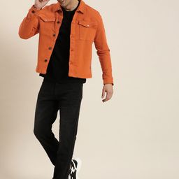 HERE&NOW Solid Regular Denim Trucker Jacket-picture-10