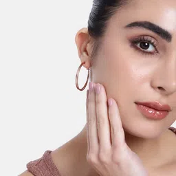 Estele Rose Gold-Plated Circular Hoop Earrings-image-52